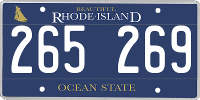 RI license plate 265269