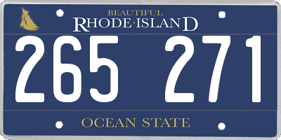 RI license plate 265271