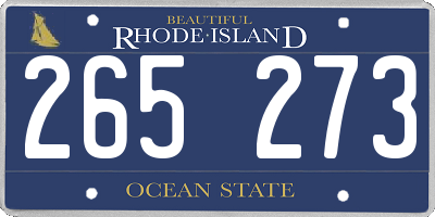 RI license plate 265273