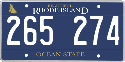 RI license plate 265274