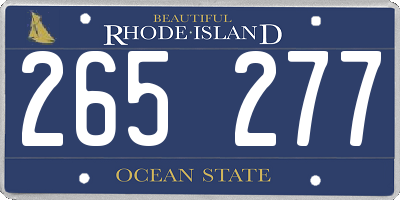 RI license plate 265277