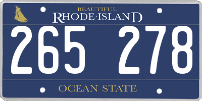 RI license plate 265278