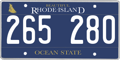 RI license plate 265280