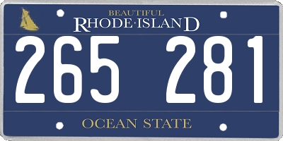 RI license plate 265281