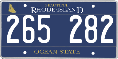 RI license plate 265282