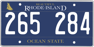 RI license plate 265284