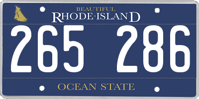 RI license plate 265286