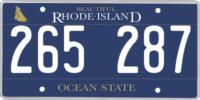 RI license plate 265287