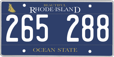 RI license plate 265288