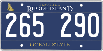 RI license plate 265290