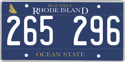 RI license plate 265296