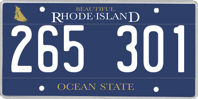 RI license plate 265301