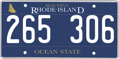 RI license plate 265306