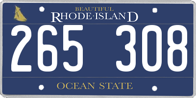 RI license plate 265308