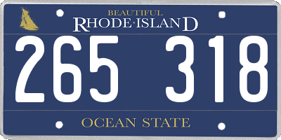 RI license plate 265318