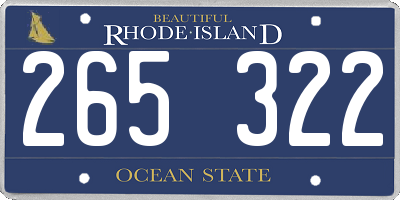 RI license plate 265322