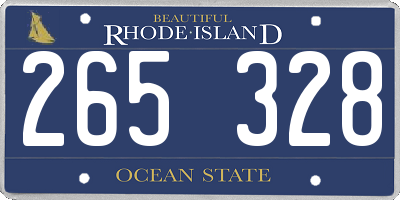 RI license plate 265328