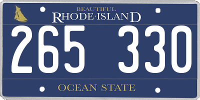 RI license plate 265330