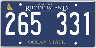 RI license plate 265331
