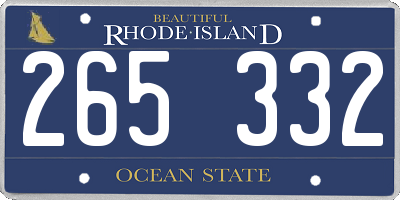 RI license plate 265332