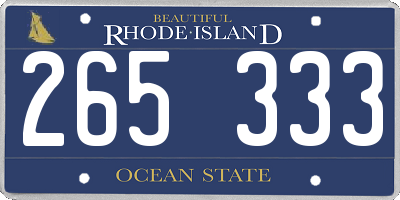 RI license plate 265333
