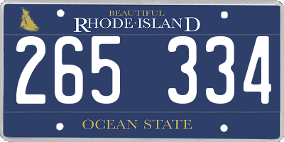 RI license plate 265334