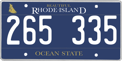 RI license plate 265335