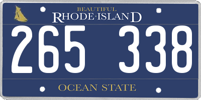RI license plate 265338