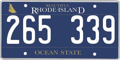 RI license plate 265339