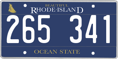RI license plate 265341