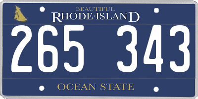 RI license plate 265343
