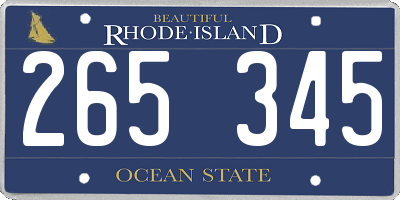 RI license plate 265345