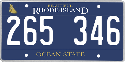 RI license plate 265346