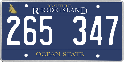 RI license plate 265347