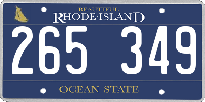 RI license plate 265349