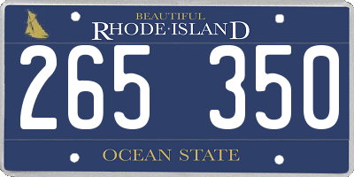 RI license plate 265350