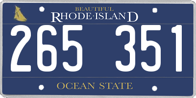 RI license plate 265351