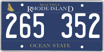 RI license plate 265352