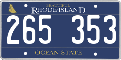 RI license plate 265353