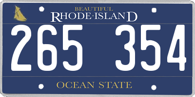 RI license plate 265354