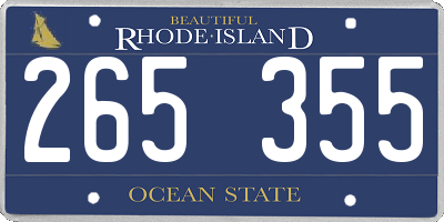 RI license plate 265355