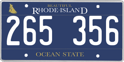 RI license plate 265356