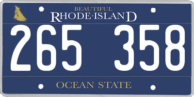 RI license plate 265358