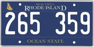 RI license plate 265359