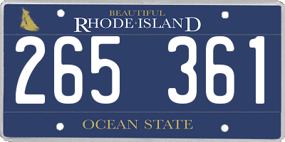 RI license plate 265361