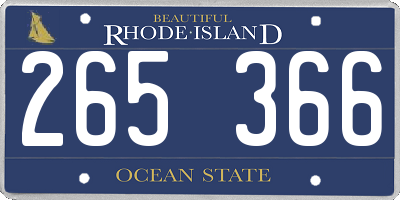 RI license plate 265366
