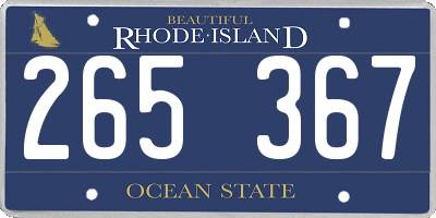 RI license plate 265367
