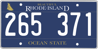 RI license plate 265371