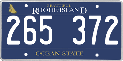 RI license plate 265372