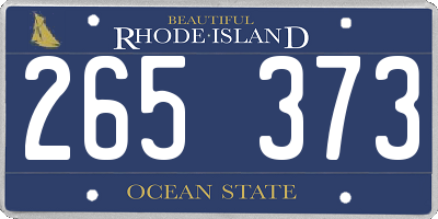 RI license plate 265373